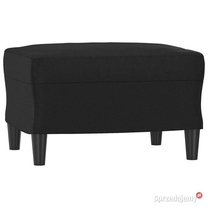 3osobowa sofa z podnóżkiem czarna 180 sztuczna Warszawa