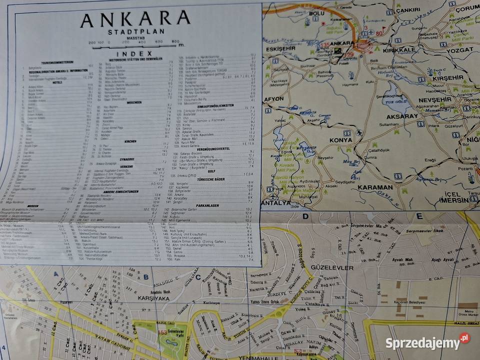 Turcja Turkei Ankara Stadtplan plan miasta