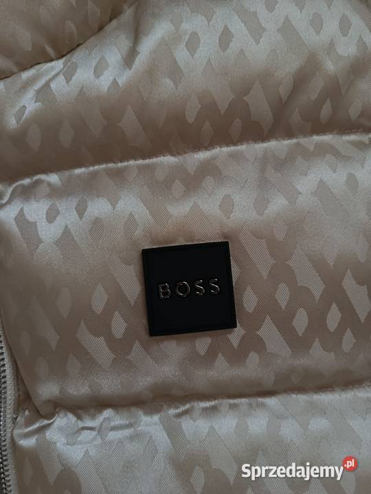 Bezrękawnik BOSS Vest najnowszy trend kolor ecru brązowy/beżowy podlaskie