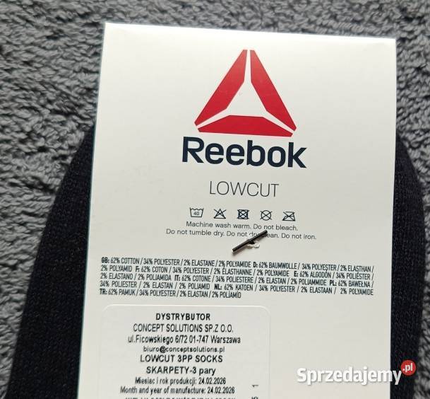 REEBOK skarpety 3pak rozmiary 4042 i 4345 kolor sprzedam