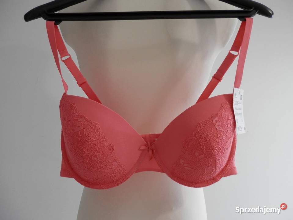Biustonosz CA Plunge Różowy Zdobiony Koronką Łomża sprzedam