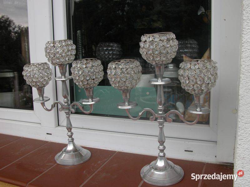 świeczniki glamour komplet