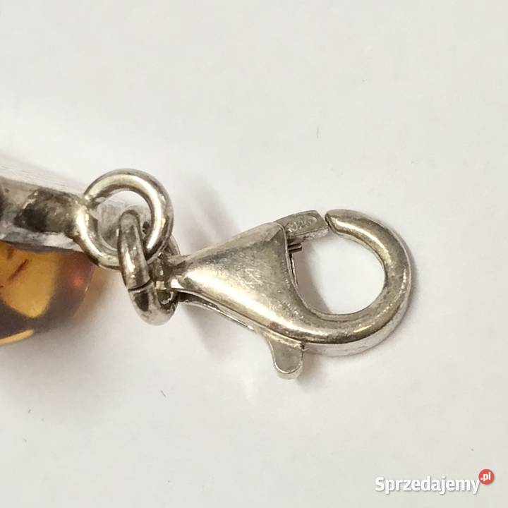 Srebrna BRANSOLETKA damska 925 z BURSZTYNAMI Warszawa