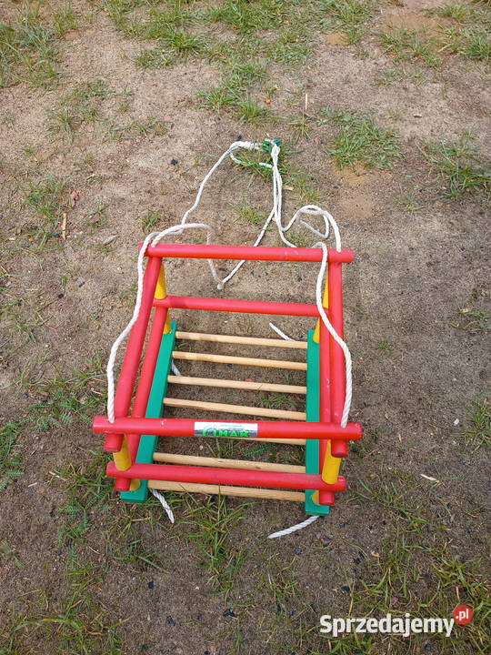 Huśtawka drewniana szczebelkowa kolorowa wielkopolskie