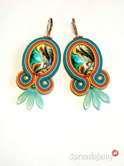 KOLCZYKI OWALNE KOLOROWE SUTASZ Warszawa