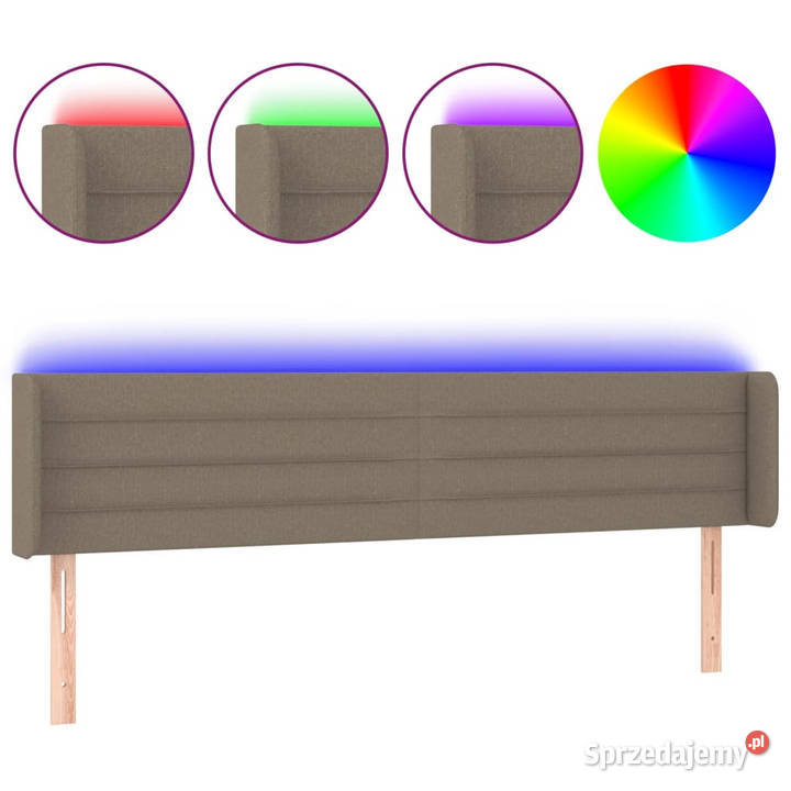 Zagłówek do łóżka z LED taupe 203x16x7888 Warszawa