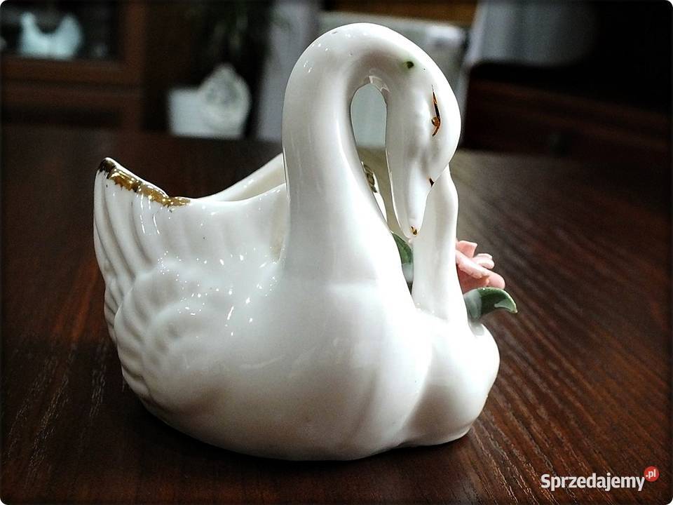 Figurka Porcelanowa Dwa Białe Łabędzie matka z Żary