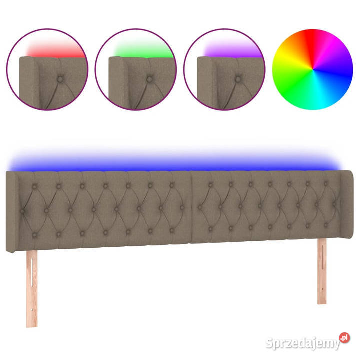 Zagłówek do łóżka z LED taupe 203x16x7888 Warszawa sprzedam