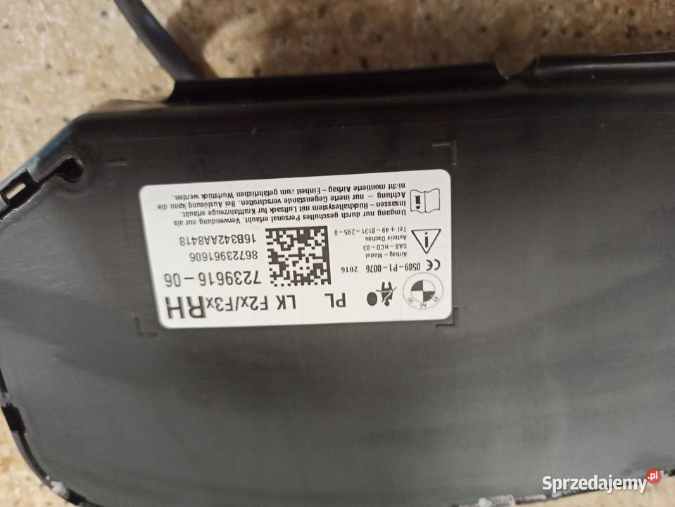 BMW F30 F20 PODUSZKA AIRBAG FOTELA PRAWY 7239616 dolnośląskie sprzedam