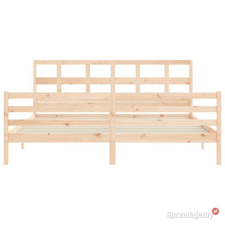 Rama łóżka z wezgłowiem lite drewno 200x200