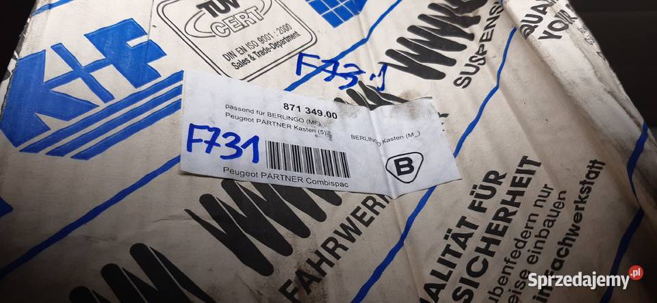 SPRĘŻYNA ZAWIESZENIA PRZÓD BERLINGO PARTNER 97 Mielęcin