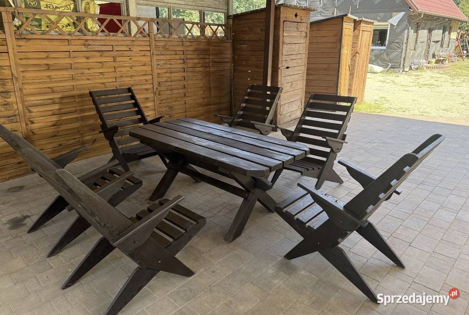 Składane meble ogrodowe drewniane stół 6 krzeseł Rybnik sprzedam
