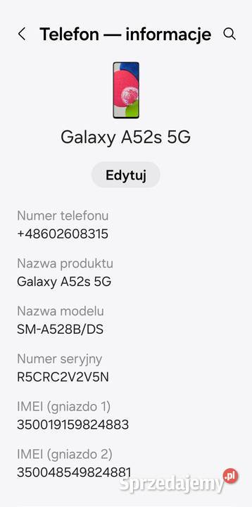 Samsung Galaxy A52s 5G 6128GB Telefony i Akcesoria