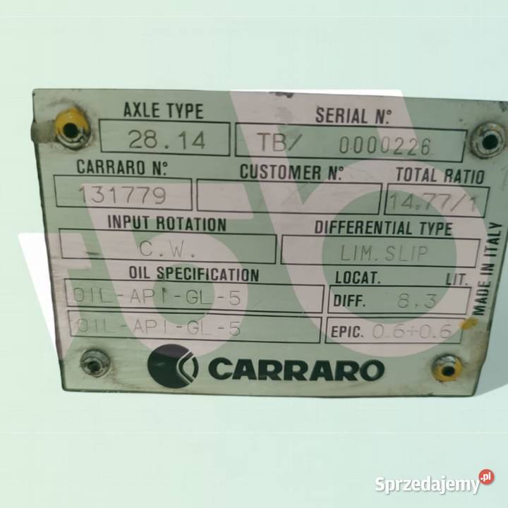 Obudowa 18982 18527 Dyferencjał 131779 Carraro wielkopolskie Wilkowo