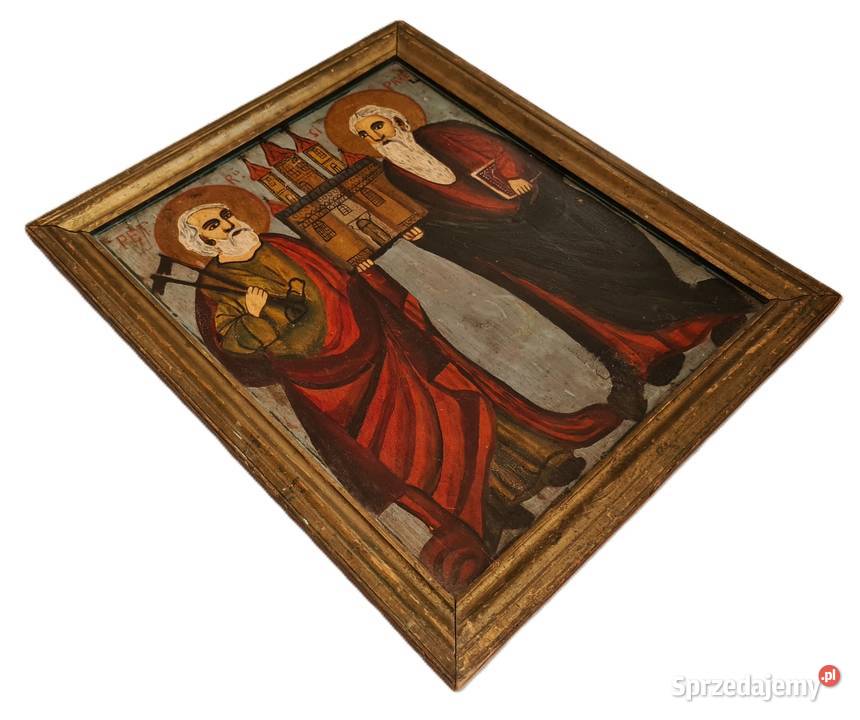 Ikona Święci Piotr i Paweł XIX wiek 0343 Warszawa