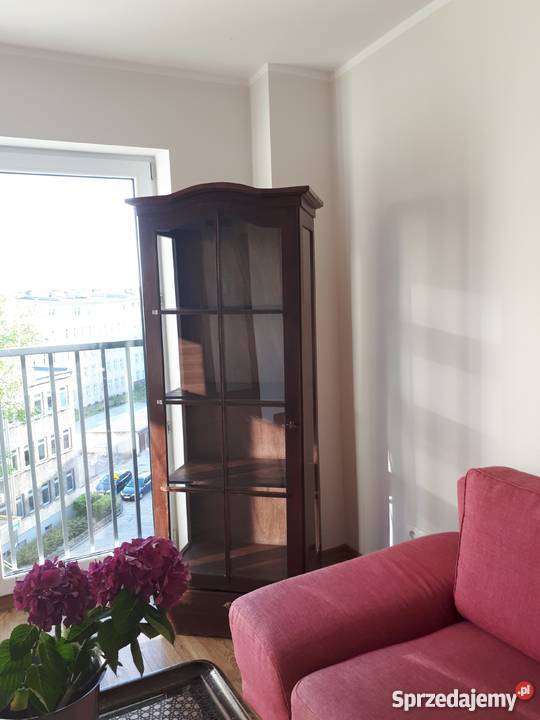 Piękna stara drewniana witrynakredens szkło