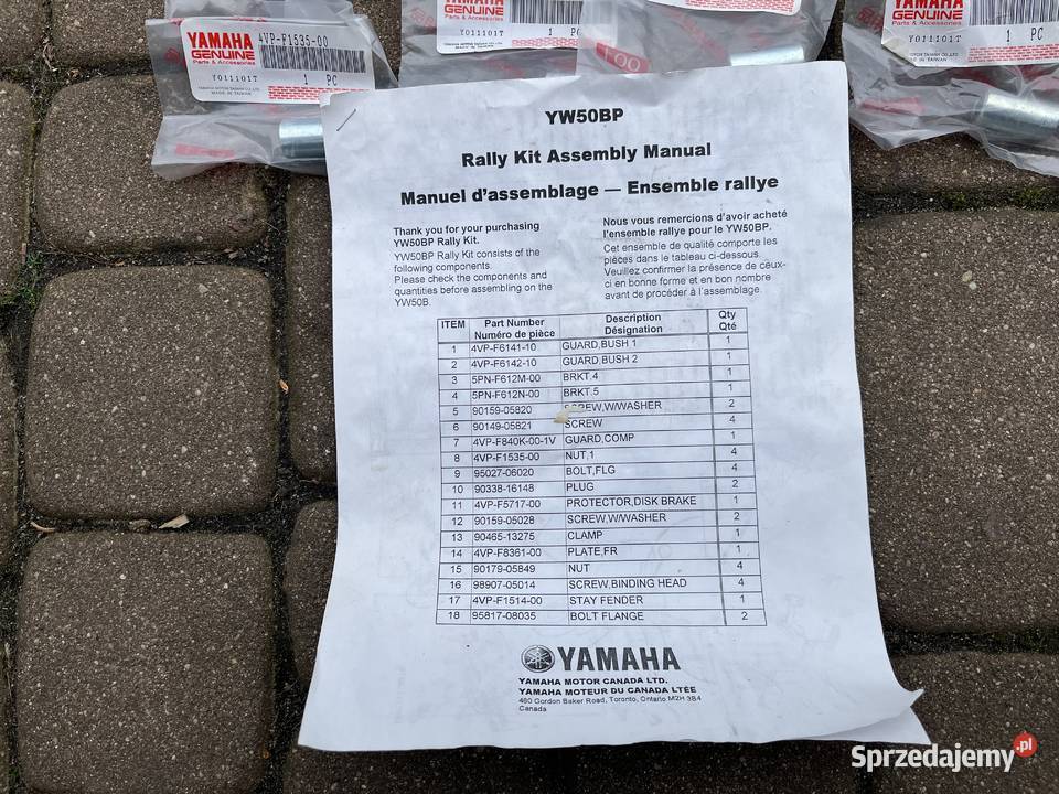 YAMAHA BWs 50 Zuma YW50 NOWY Oryginalny zestaw