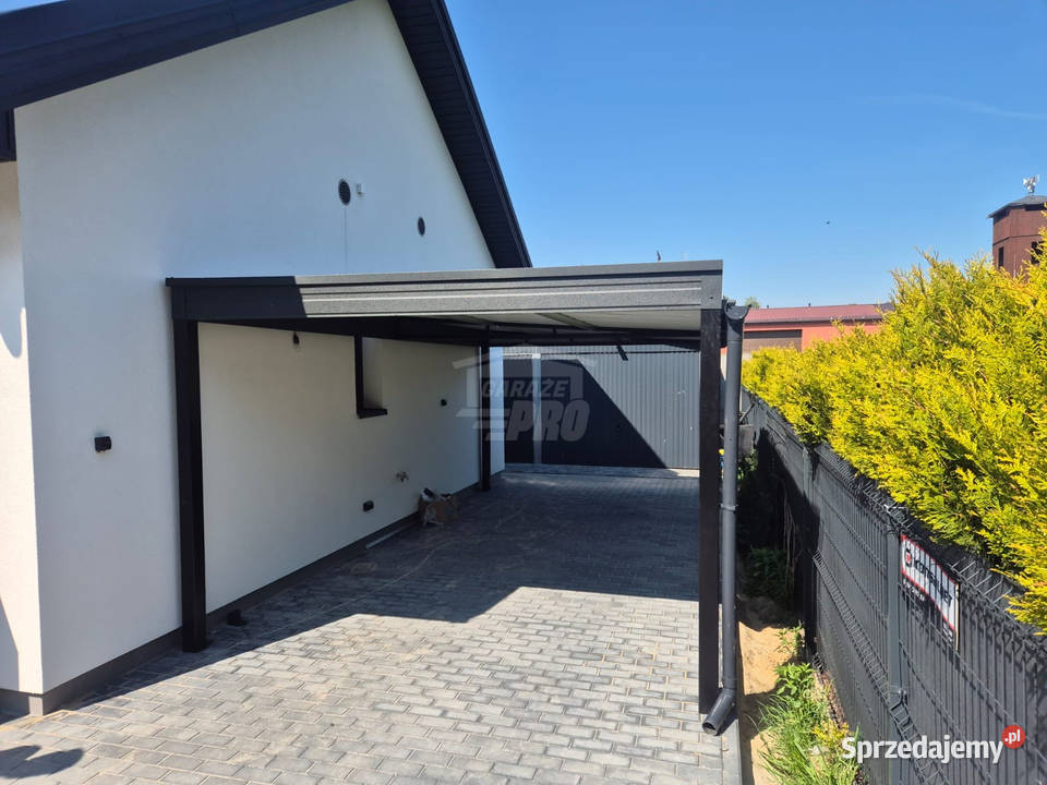 Wiata samochodowa Carport 3x6m dach spad w bok 472zł/m2 warmińsko-mazurskie Olsztyn