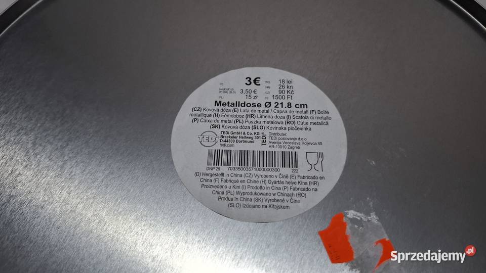 Metalowy okrągły pojemnik z pokrywką 22x105 Pojemniki na żywność Czeladź