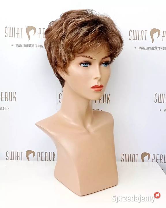 Krótka peruka z włosów syntetycznych Morawica