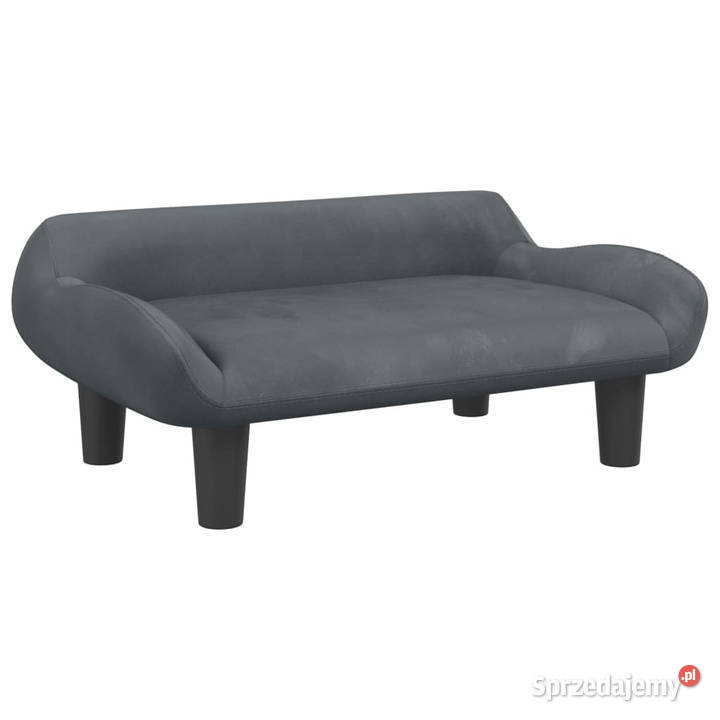 Sofa dzieci ciemnoszara 70x40x24 aksamit Warszawa
