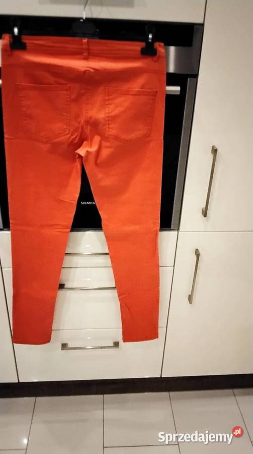 Spodnie Jeans Czerwone Damskie HM SM Rurki Długie Nowa Sól