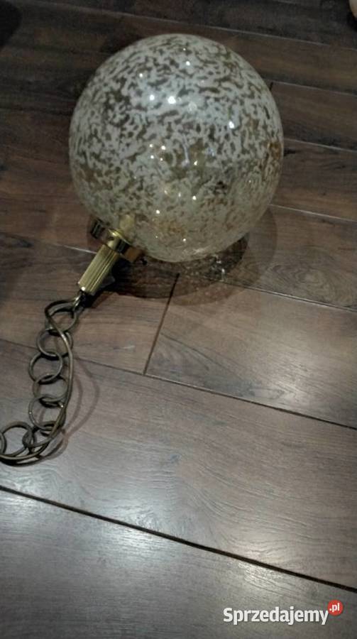 Lampa Wisząca SAKU Szklana Kula Vintage lata Nowa Sól