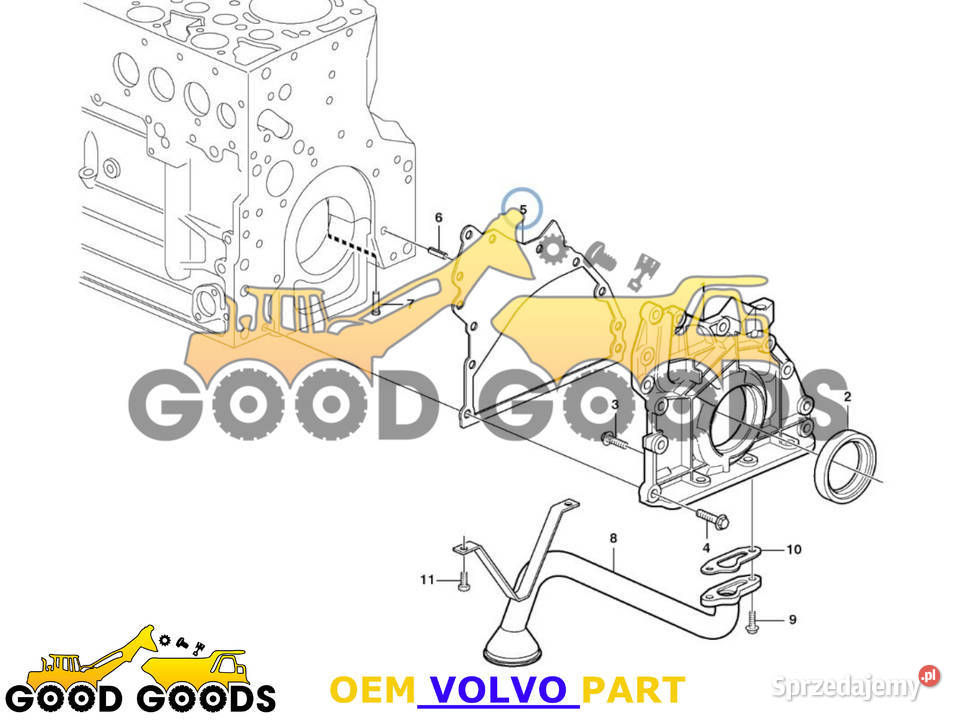 VOLVO USZCZELKA POMPY OLEJU 21531890 20459161 Części do maszyn budowlanych Władysławów