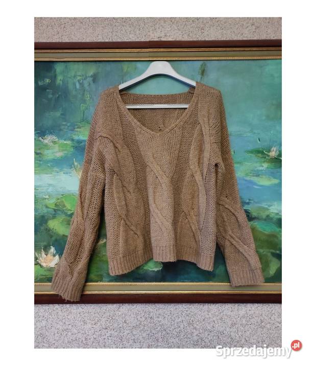 Italy włoski sweter w warkocze pleciony ciepły Rozmiar 40(L) świętokrzyskie Kielce