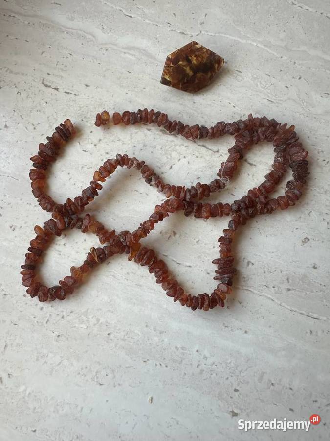 Komplet naszyjnik z broszką z bursztynu Łódź sprzedam