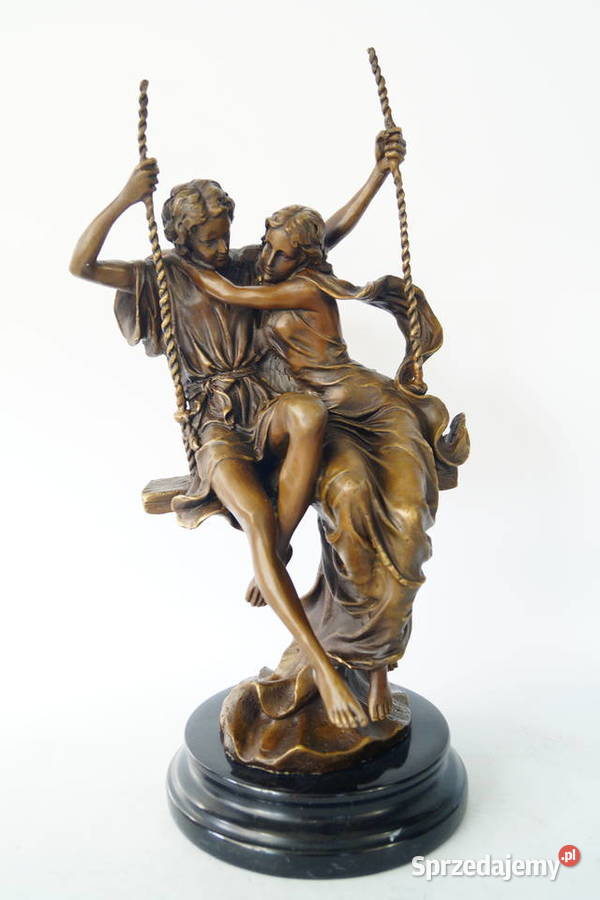 Para zakochanych na huśtawce figura z brązu Gizałki