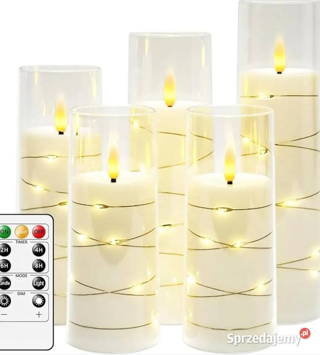 Zestaw 5 świeczek LED