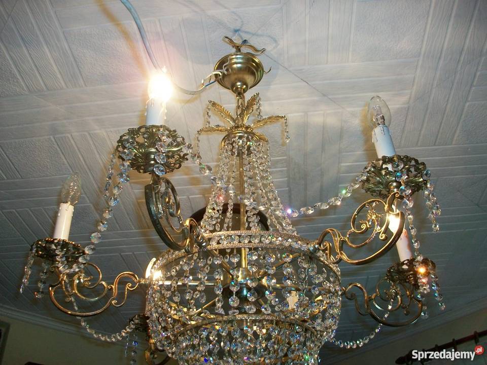 ŻYRANDOL KRYSZTAŁOWY KASKADOWYGRUSZKA 74x 80 przezroczysty Topólka sprzedam