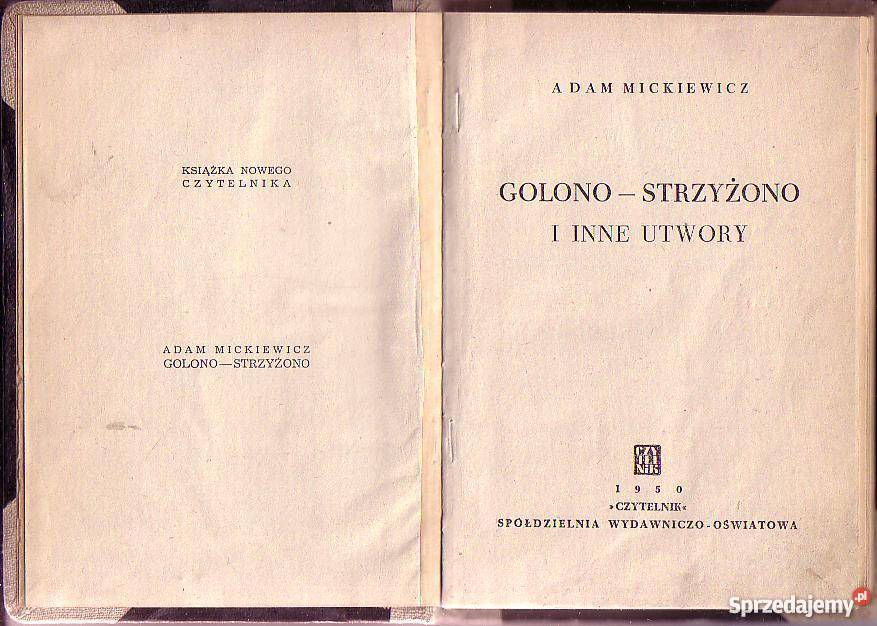 6619 GOLONO STRZYŻONO I INNE UTWORY ADAM poezja małopolskie Czyrna sprzedam