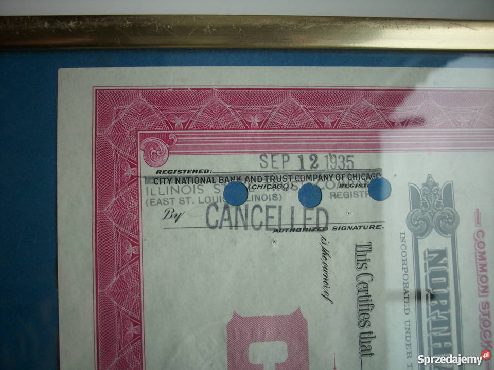 RarytasOryginalne Akcje z 1935 rokuWall zachodniopomorskie Barlinek