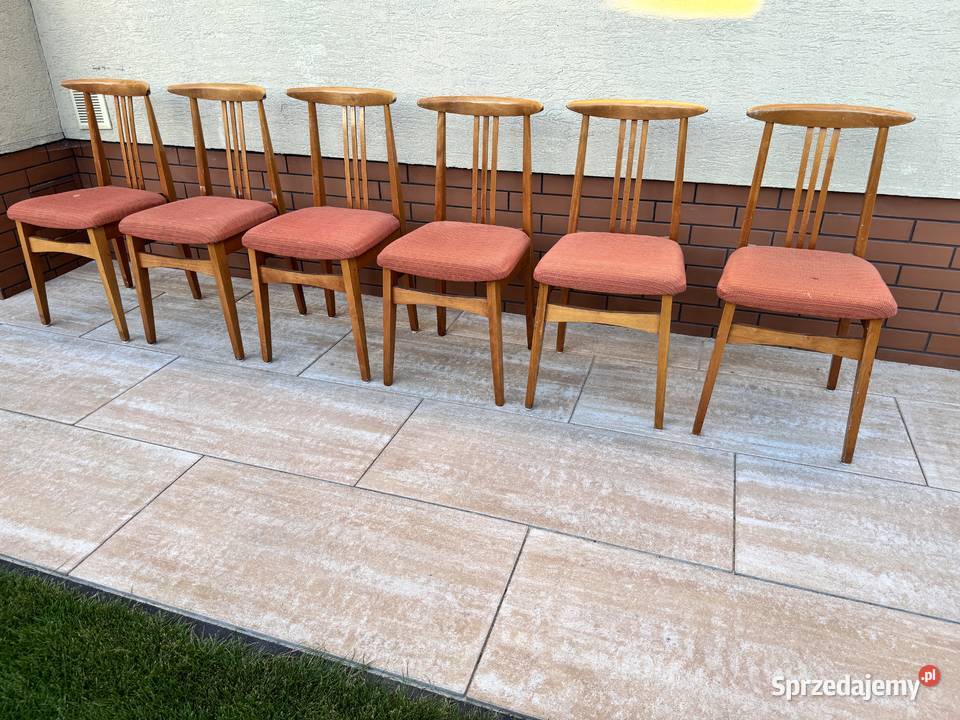 Krzesła 6 Zieliński retro vintage prl lata 60 Warszawa