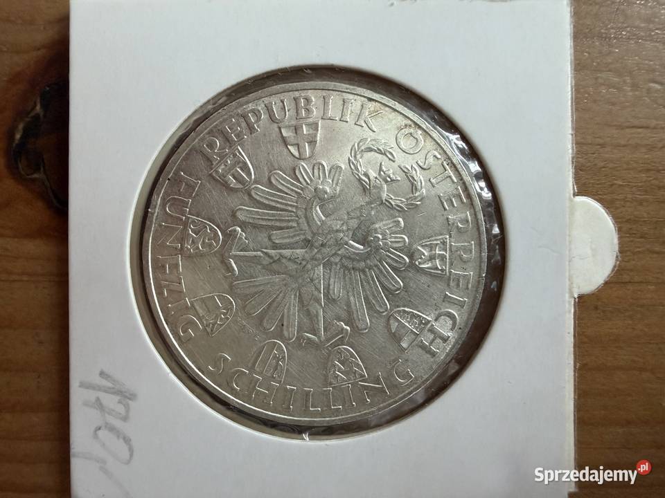 Moneta Austria 50 szylingów Ag 1959 r II Gliwice