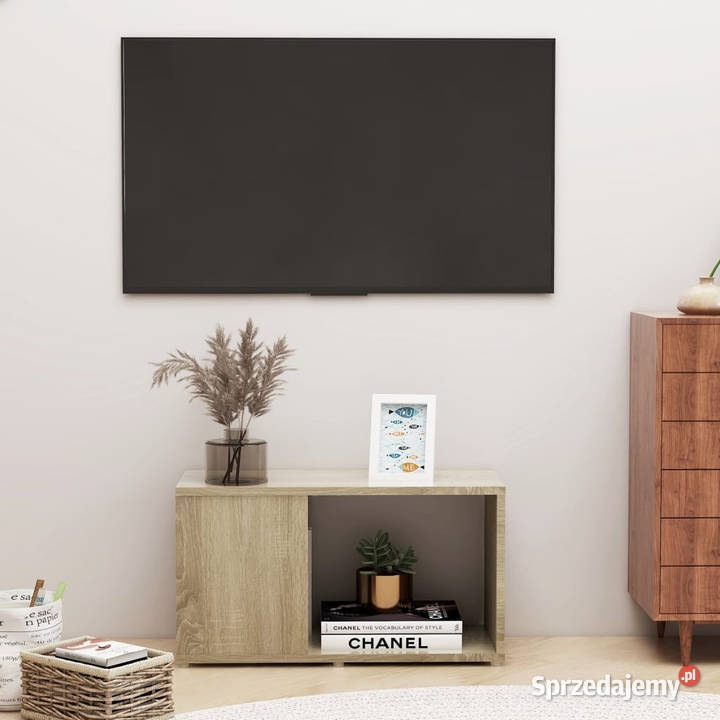 Szafka pod TV dąb sonoma 60x24x32 materiał
