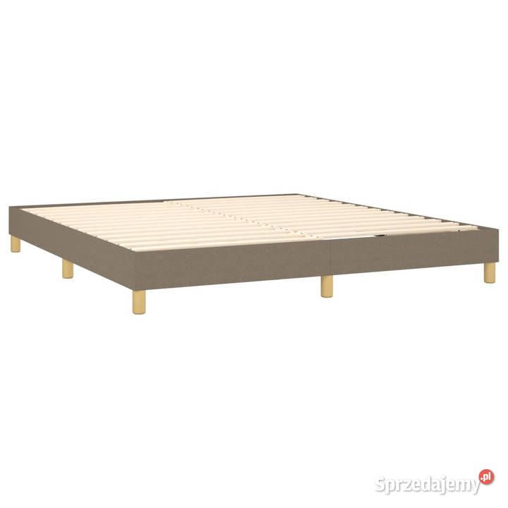 Łóżko kontynentalne z materacem taupe tkanina 160cm
