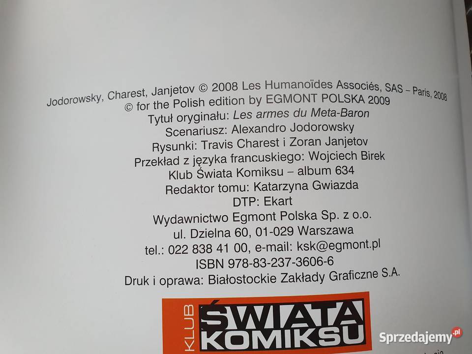 Broń Metabarona Jordowsky komiks 2009 Gdynia