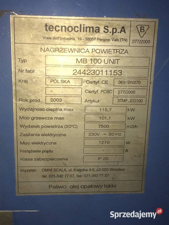 Nagrzewnica olejowa 100 KW Nagrzewnice Dom i Ogród sprzedam