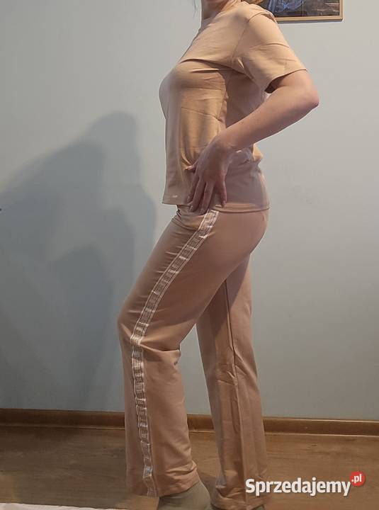Wypredaz stylowy damski dres S XL z Turcji brązowy/beżowy Świebodzin