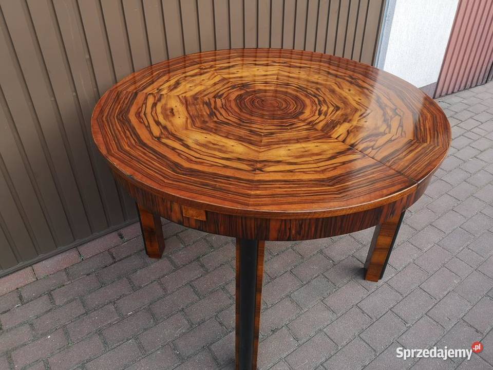 Stół ArtDeco 113 Okrągły Orzech Politura Antyk Swarzędz
