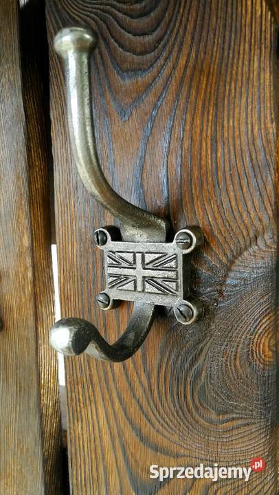 Wieszak drewniany vintage rustykalny loft flaga Pozostałe sprzedam