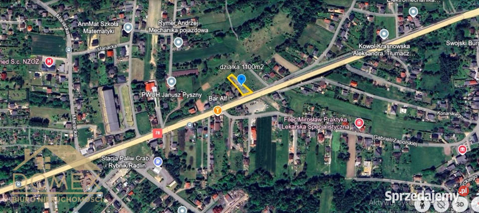 Grunt 1100m2 Rybnik Wynajem śląskie