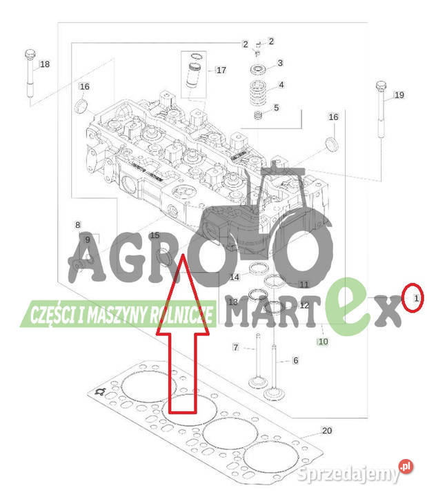 RE532327 R524836 R520778 GŁOWICA CYLINDRA JD Wichrów