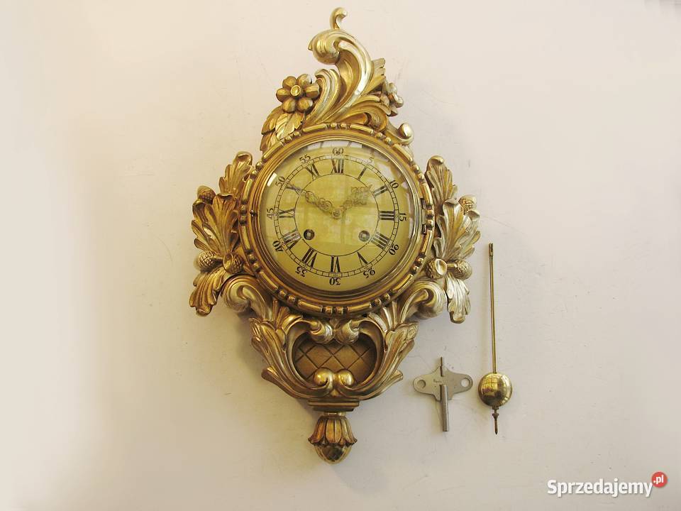 Szwedzki zabytkowy zegar ścienny zachodniopomorskie Szczecinek