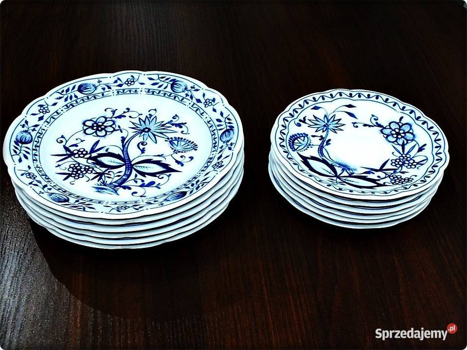 Talerz KAHLA Wzór Cebulowy Komplet 12 Porcelana Żary