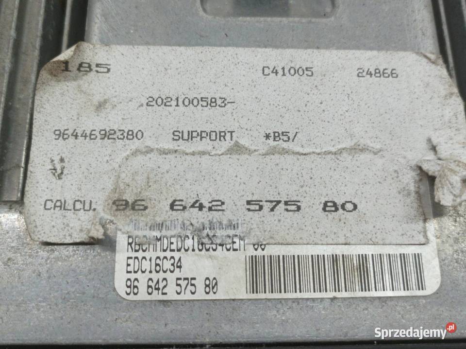 STEROWNIK SILNIKA 9664257580 16 D Citroen C4 I sprzedam