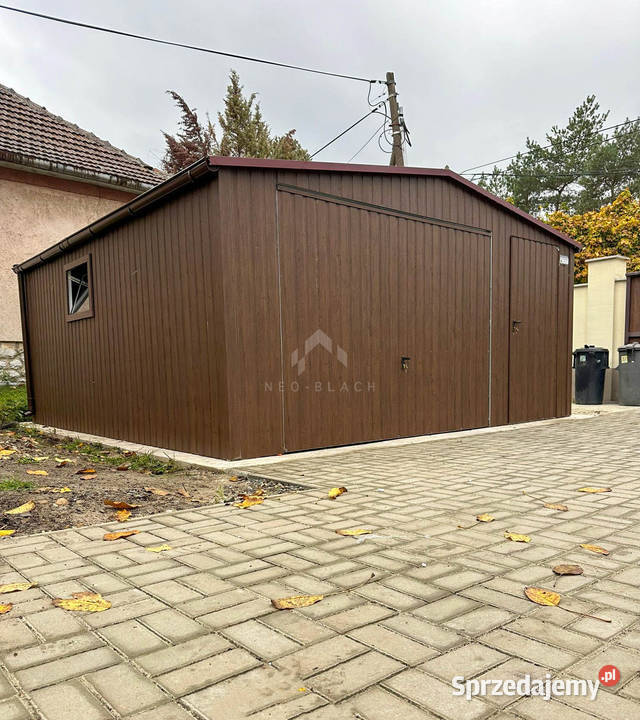 Garaż blaszany 5x5m Brama uchylna drzwi okno Kielce